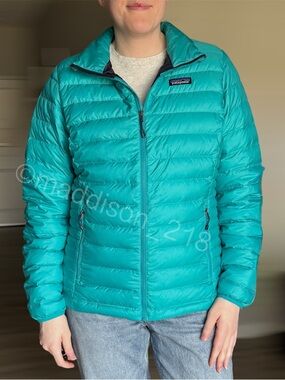 Patagonia Down Sweater Jacket Large Epic Blue Teal Regular Fit 800-fill down L